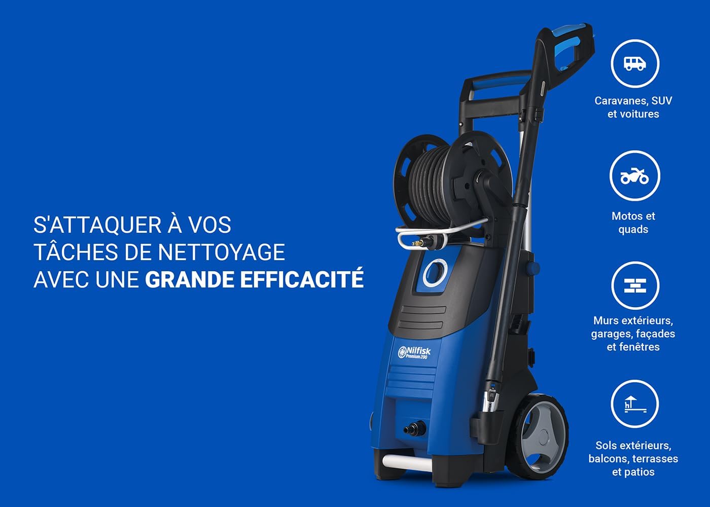 Nilfisk - Premium série - 3300 W, 200 bars, usage jardin/auto - 128471362