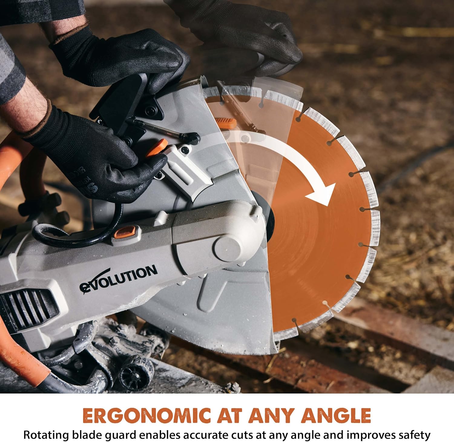 Evolution Power Tools - tronçonneuse béton série R - 350mm, 2700W, lame diamant - R350DCT