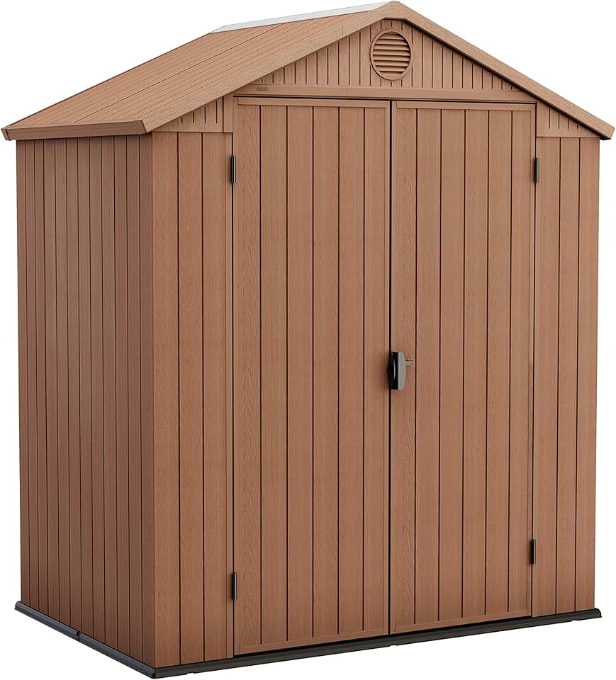 Keter - Darwin 64 - 2.2m² - abri de jardin en résine, couleur marron