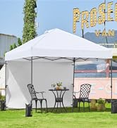 Yaheetech Tonnelle pliante 3 x 3 m avec 1 paroi latérale, tonnelle pop-up, étanche, stable, résistante aux intempéries, hauteur
