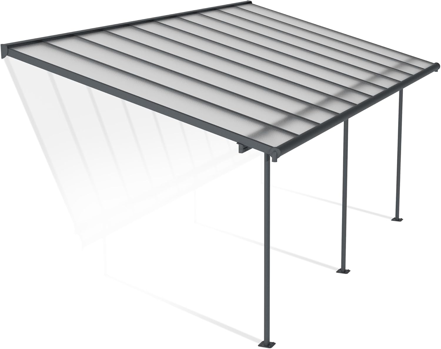 Palram Canopia Sierra pergola aluminium polycarbonate 3x6.10 gris transparent
