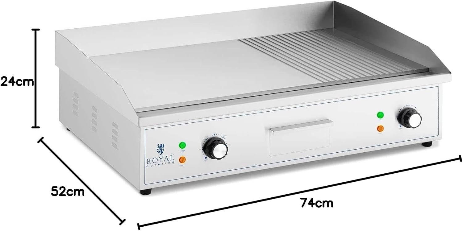 Royal Catering - Plancha professionnelle 727x420 mm fer 4400 W RCPG51-M