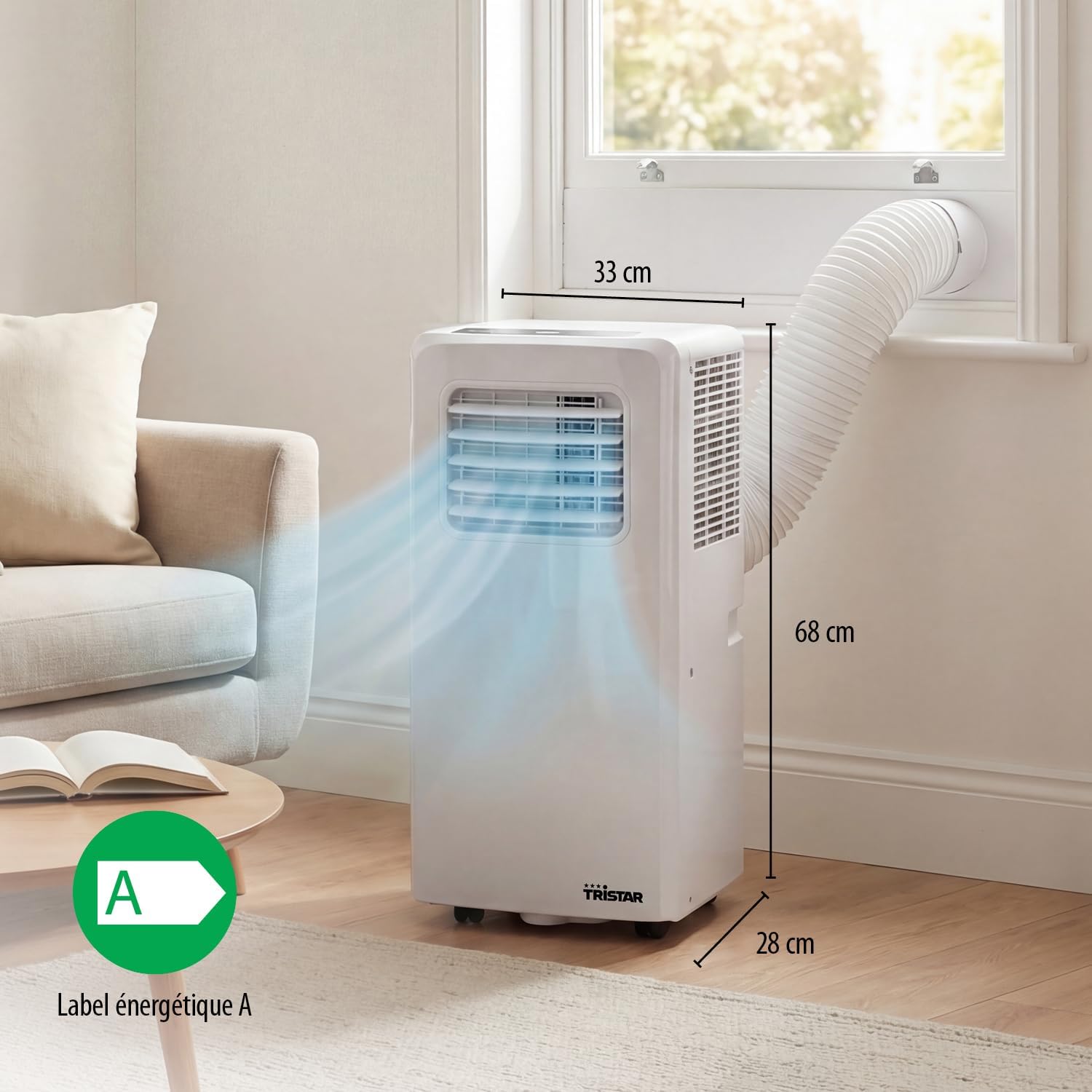 Tristar - Climatiseur mobile 3-en-1, 7 000 BTU, 25m², déshumidification, AC-5478
