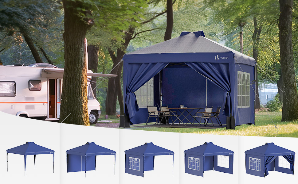 gazebo pop up bleu