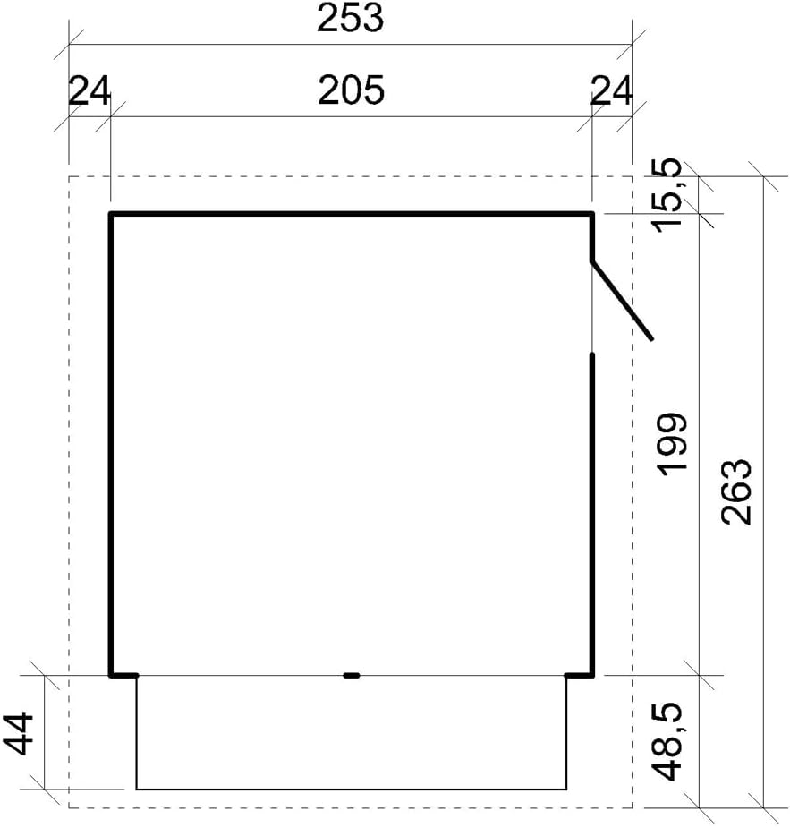 TIMBELA - kiosque jardin bois 4m², 2 fenêtres, volets, 253x263x232cm - M149Z
