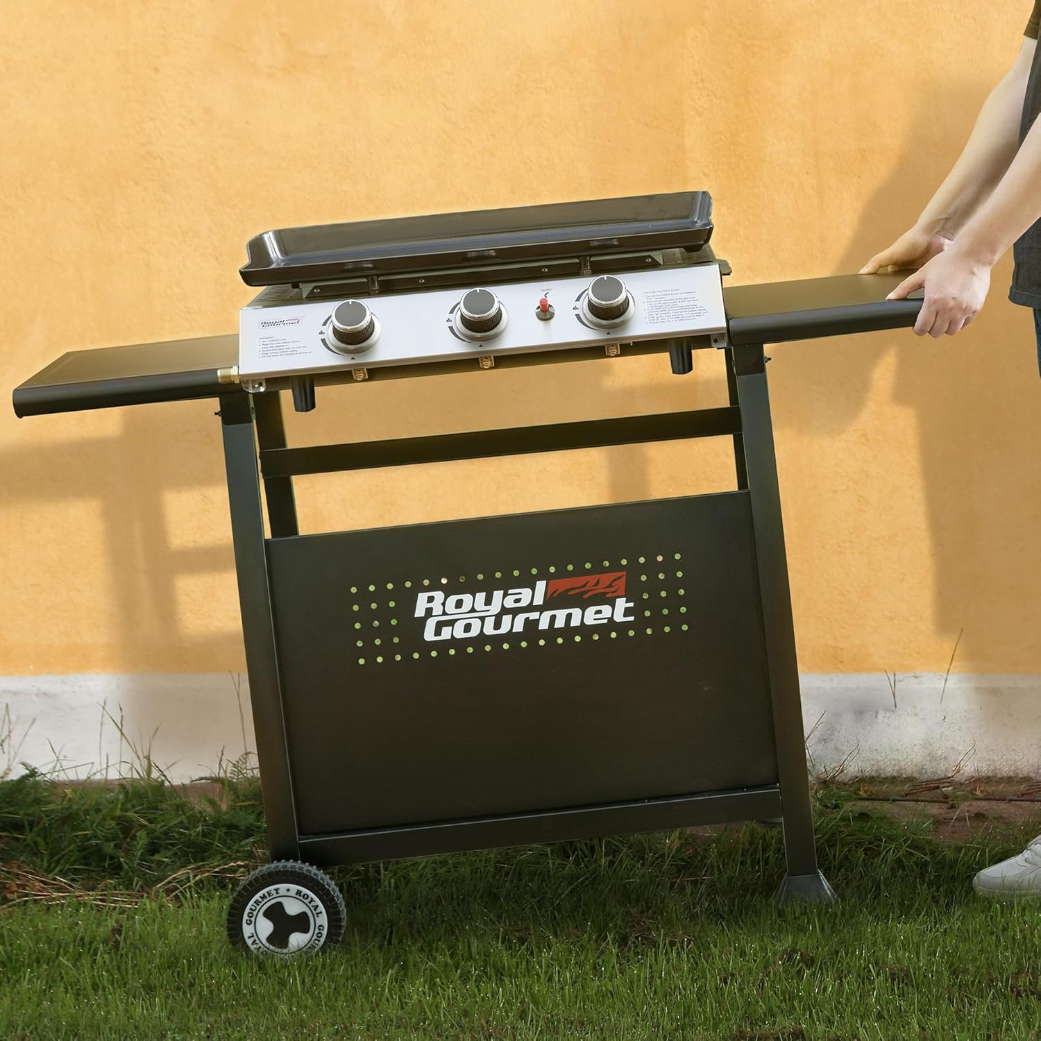 Royal Gourmet - Plancha sur chariot 62x35,5cm - 3 brûleurs puissants 7,5kW