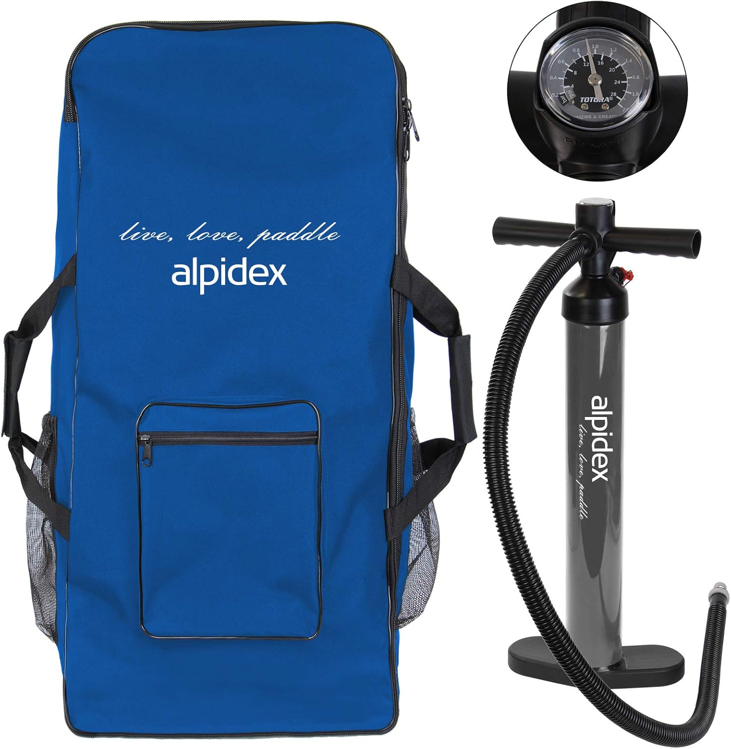ALPIDEX - Stand Up Paddle - 320x76x15 cm - gonflable, sac, pagaie, pompe, 200 kg