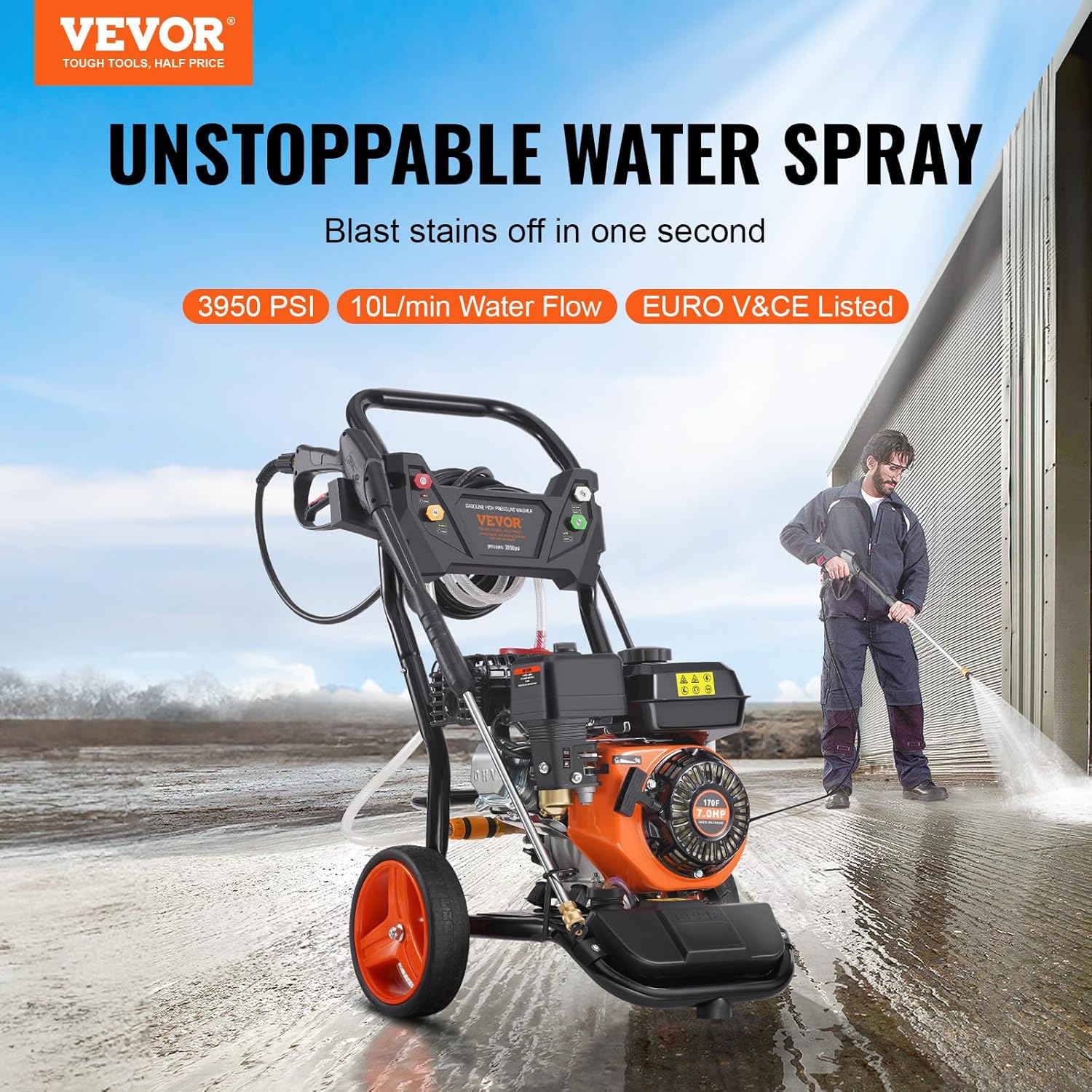 VEVOR - nettoyeur haute pression, 3950 PSI, 10 L/min, pompe cuivre