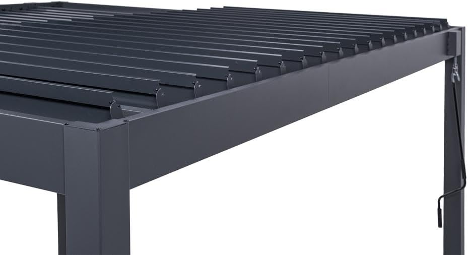 CAZEBOO - Piana - 3x3 m - Pergola bioclimatique alu, lames acier