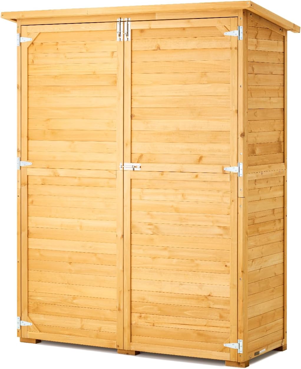 VEVOR - Abri de Jardin bois, 1400x600x1715 mm, toit étanche, cadre métal, portes doubles à serrure