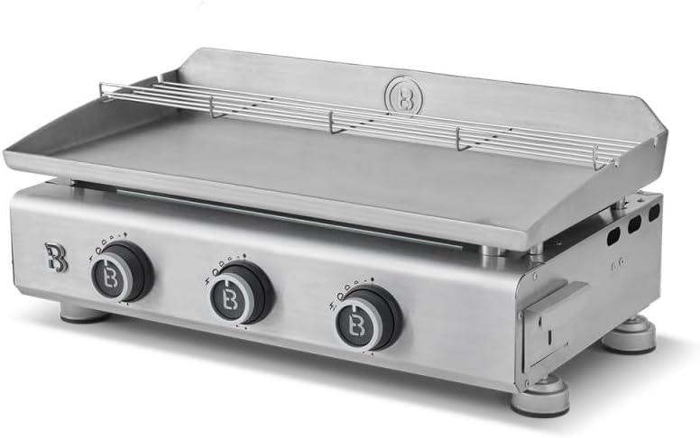 Brasero - Silvia EVO 3 - 67x34 cm - 3 feux inox, réchauffe, 7,95KW