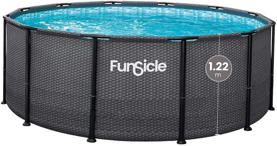 FUNSICLE Piscine Tubulaire Ronde Noire Ø3,66m x h1,22m
