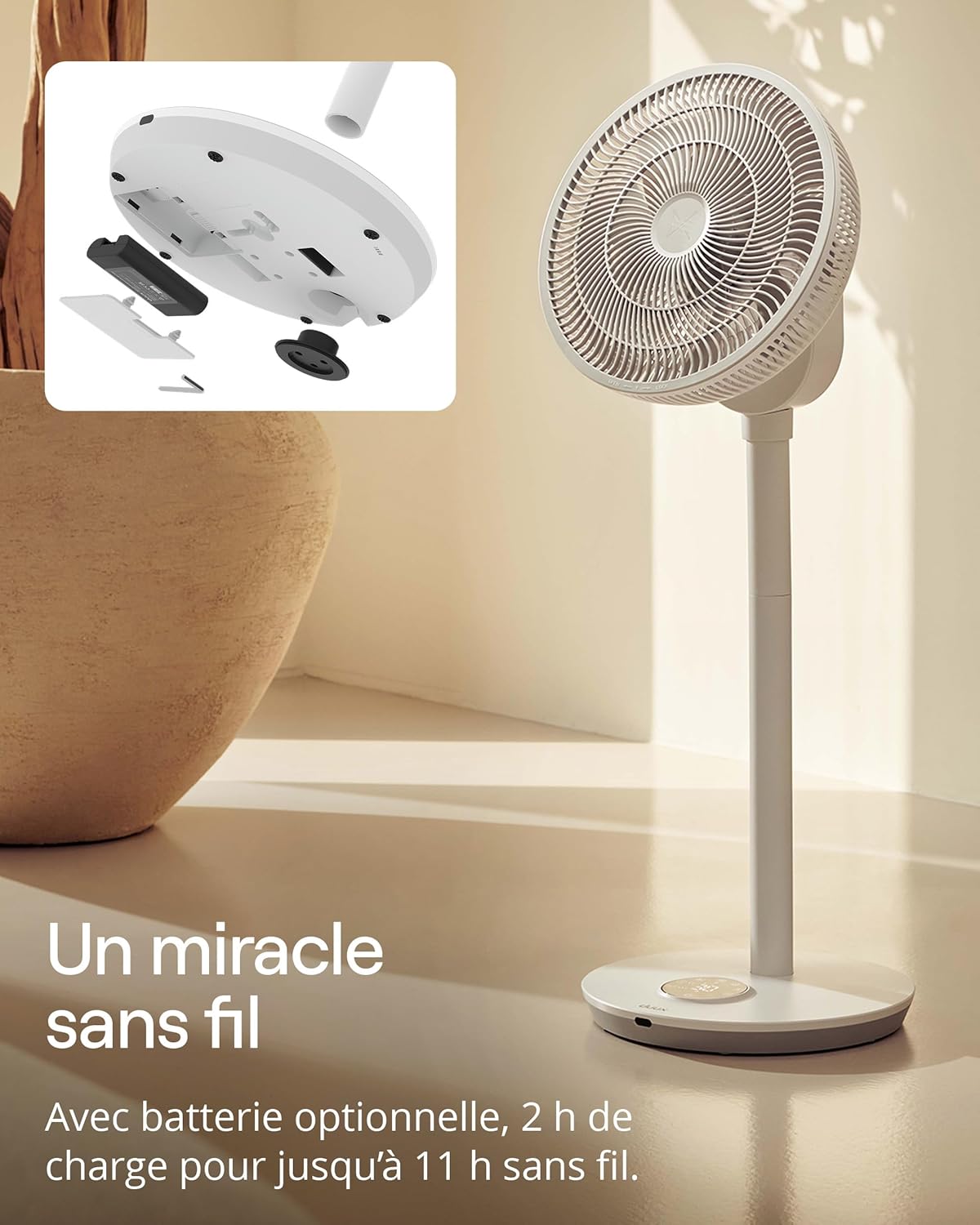 Duux - Whisper Flex 2 - 54-92cm - ventilateur silencieux, mode nuit, 2W, télécommande