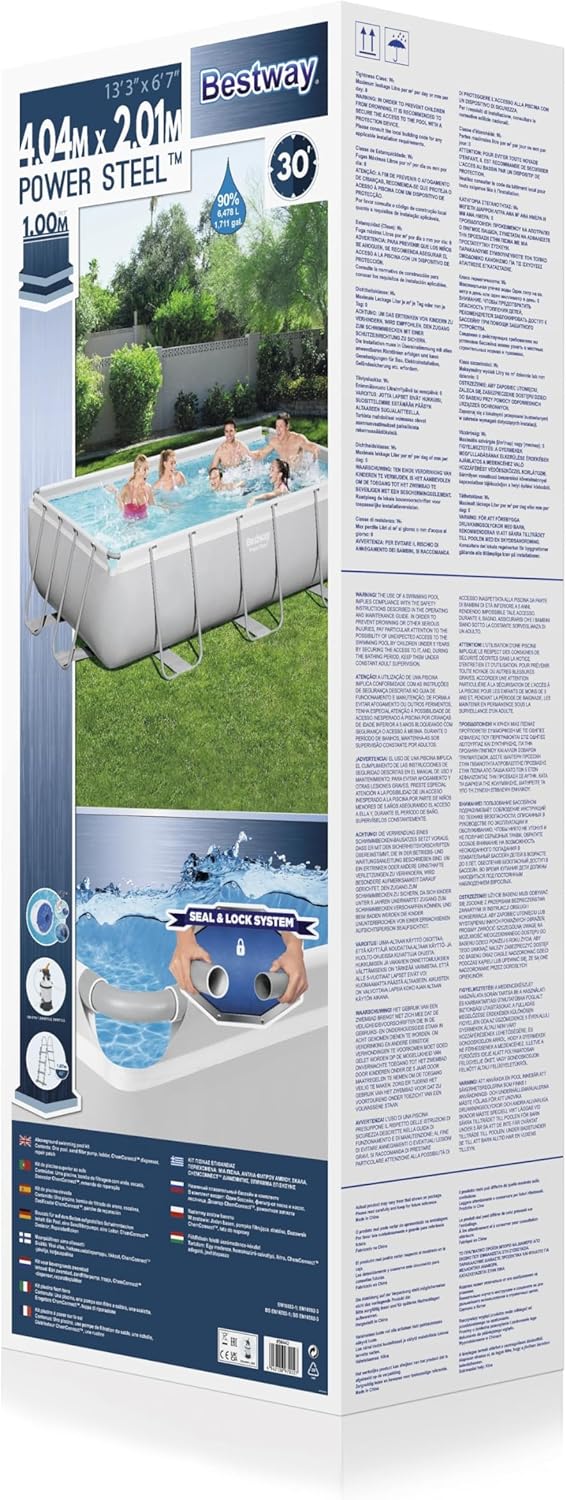 Bestway - Power Steel piscine 404x201x100 cm, filtre à sable, échelle