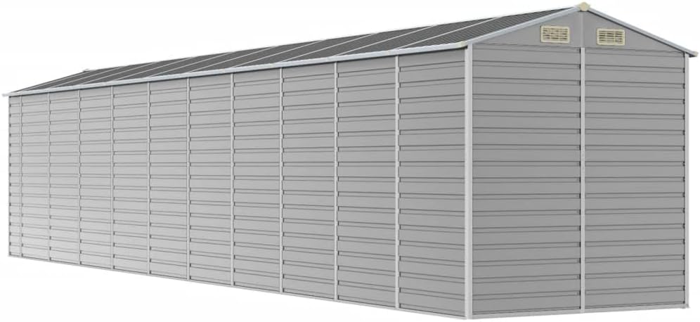 vidaXL Abri de Jardin Gris Clair 191 x 895 x 198 cm en Acier galvanisé