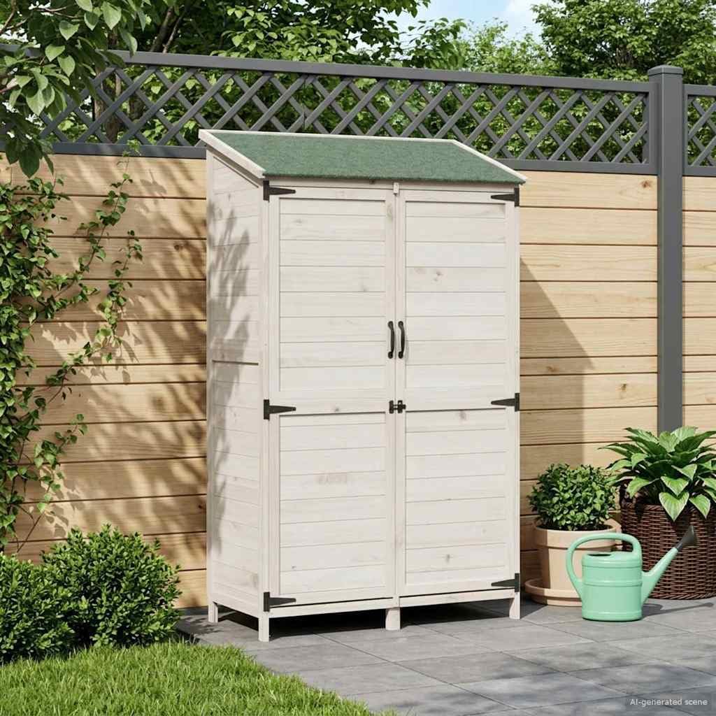 vidaXL - Abri de jardin blanc - 106,5x56x176 cm - bois d’ingénierie, étanche