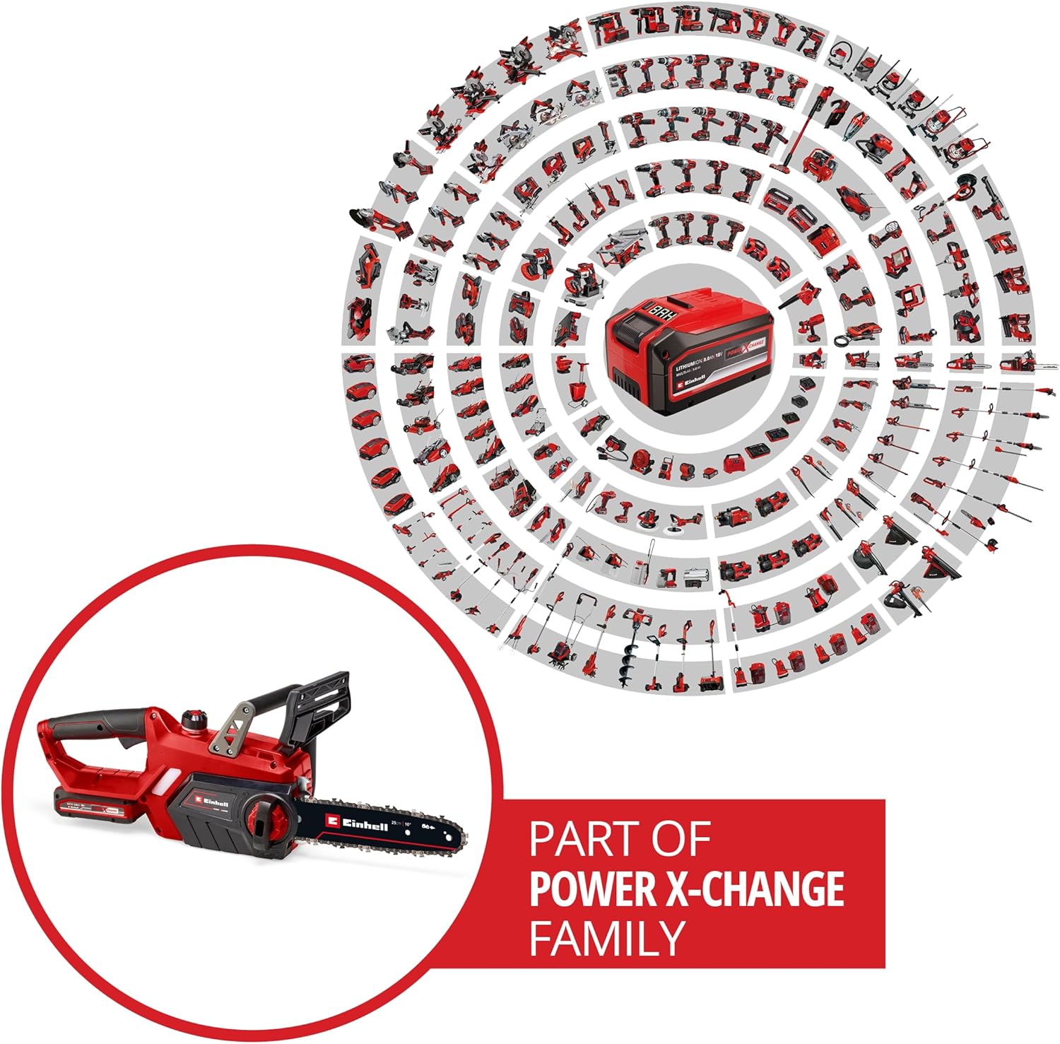 Einhell - GE-LC 18/25-1 Li - 23 cm - tronçonneuse sans fil, batterie incluse