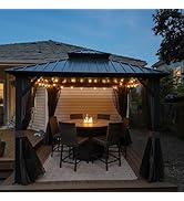 PURPLE LEAF Tonnelle de Jardin Extérieur Aluminium 3X 3 m avec Guirlande Lumineuse, Pergola Jardi...