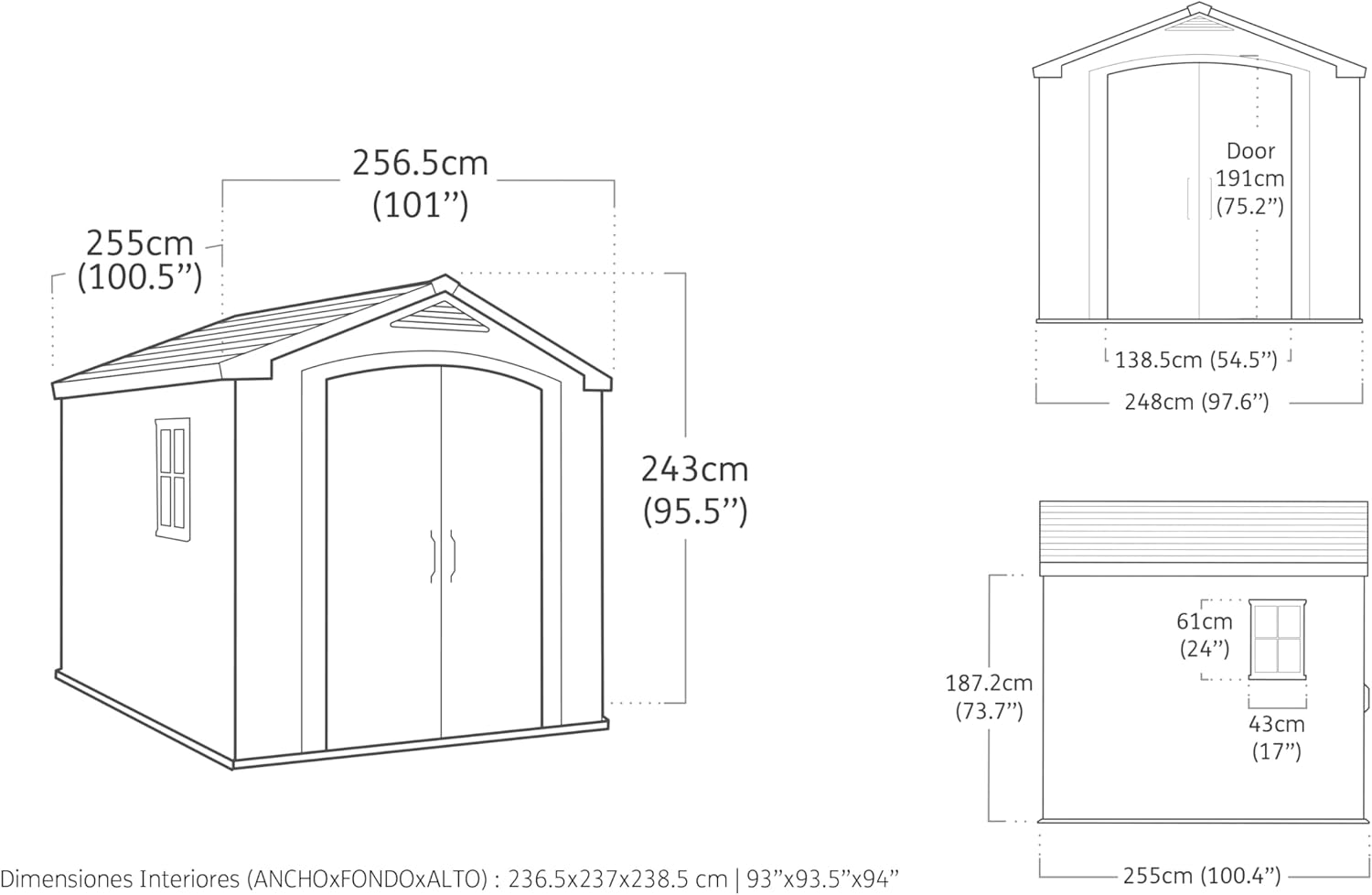 Abri de jardin FACTOR 88 - 6,3m2 beige et marron 
