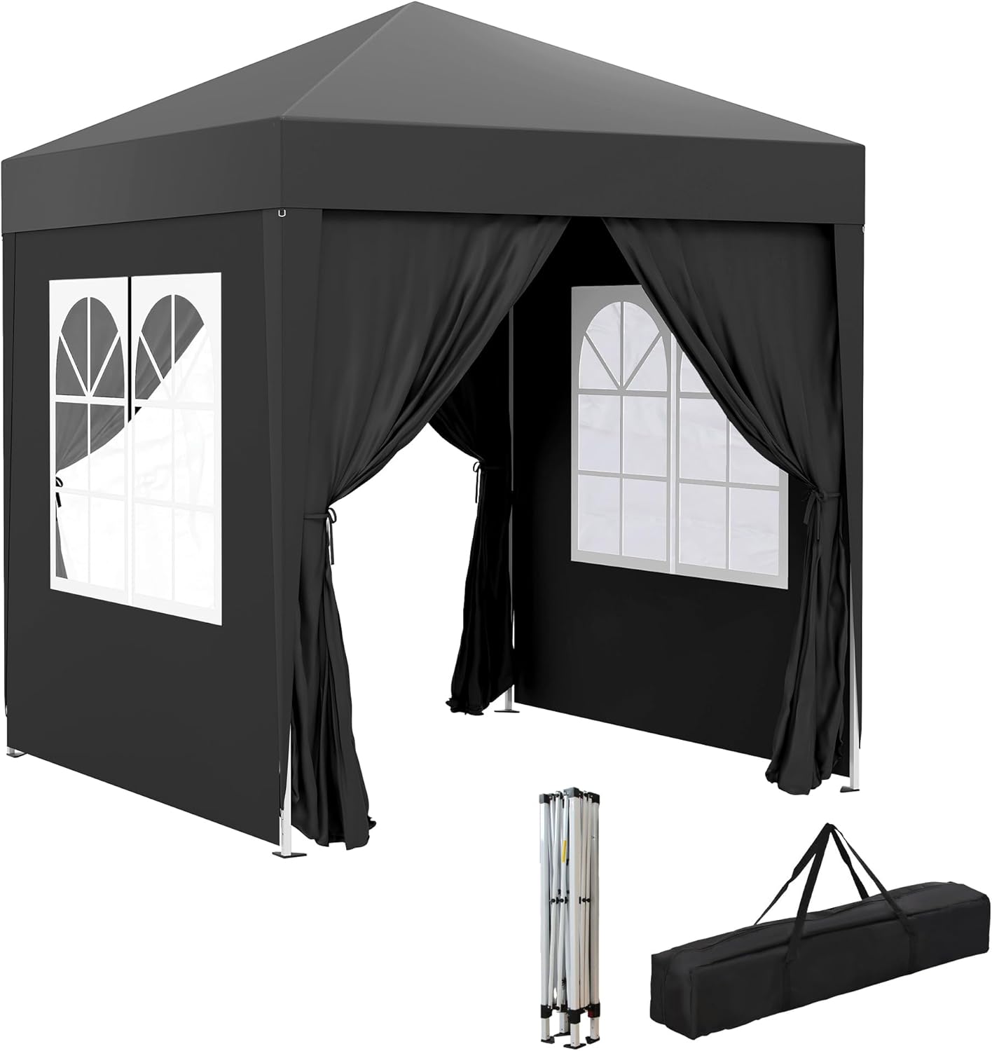Outsunny - Tonnelle pliante 2x2m - hauteur réglable, 4 côtés, UV