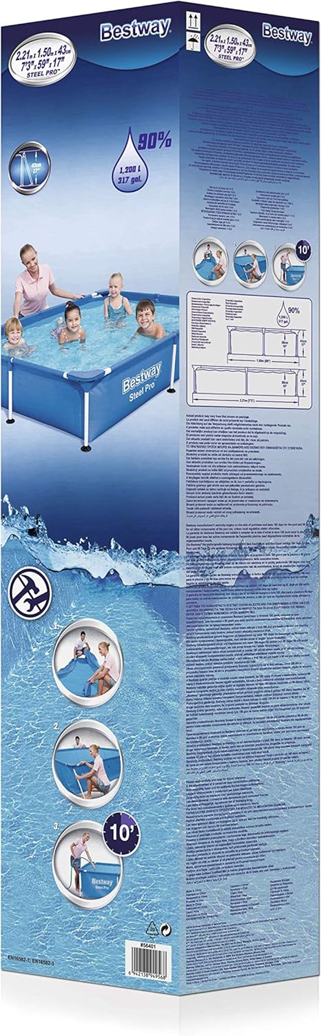 Bestway - Steel Pro - 221x150x43 cm - piscine hors sol robuste 56401
