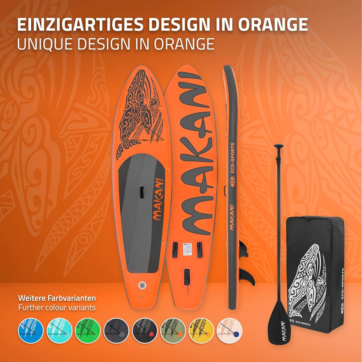 ECD Germany - Stand Up Paddle Série - 305/308/320/380 cm - PVC, 120/150 kg, ép. 10/15 cm