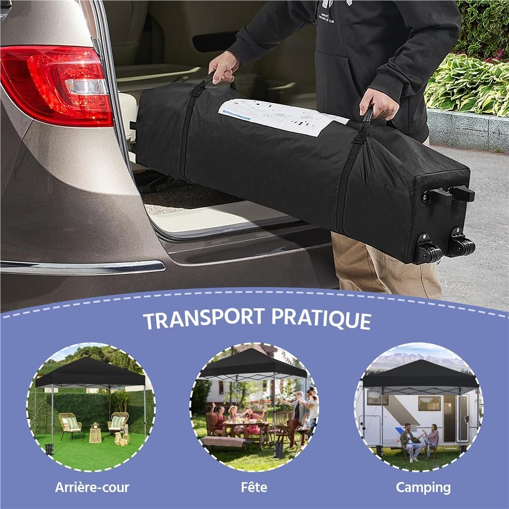 Yaheetech - tonnelle pliante 3x3m - sac de transport, sable, chevilles