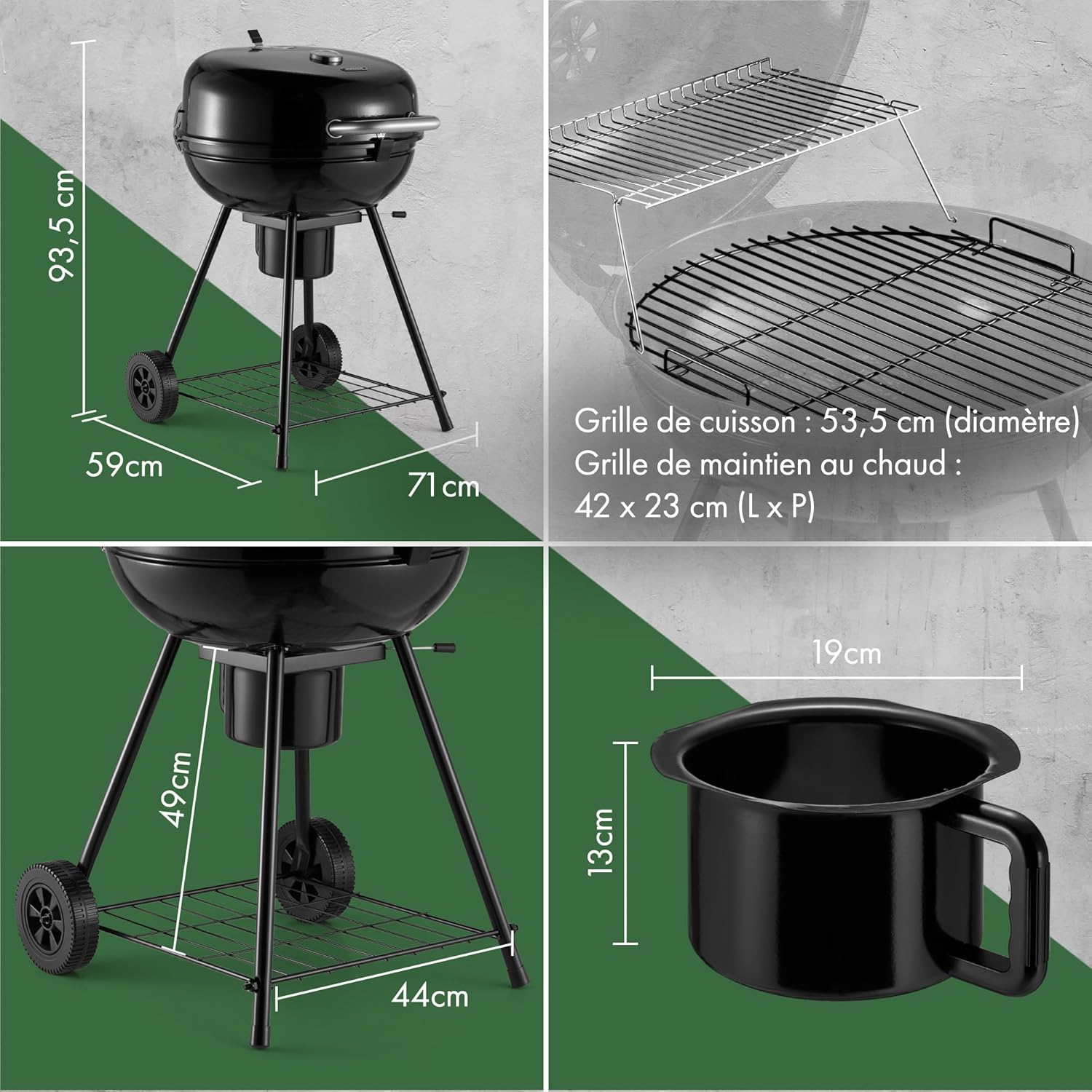 VonHaus - Barbecue portable série 22.5