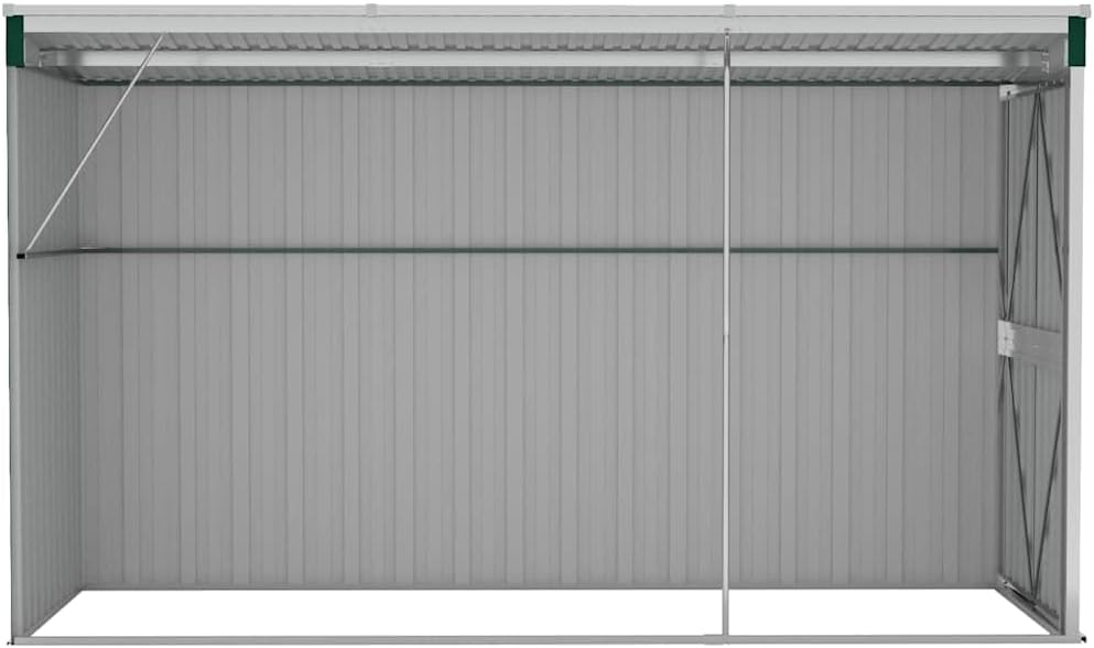 Générique Abri de Jardin Mural Vert 118x288x178 cm Acier galvanisé,Structures extérieures, Cabanes & abris de Jardin,316225