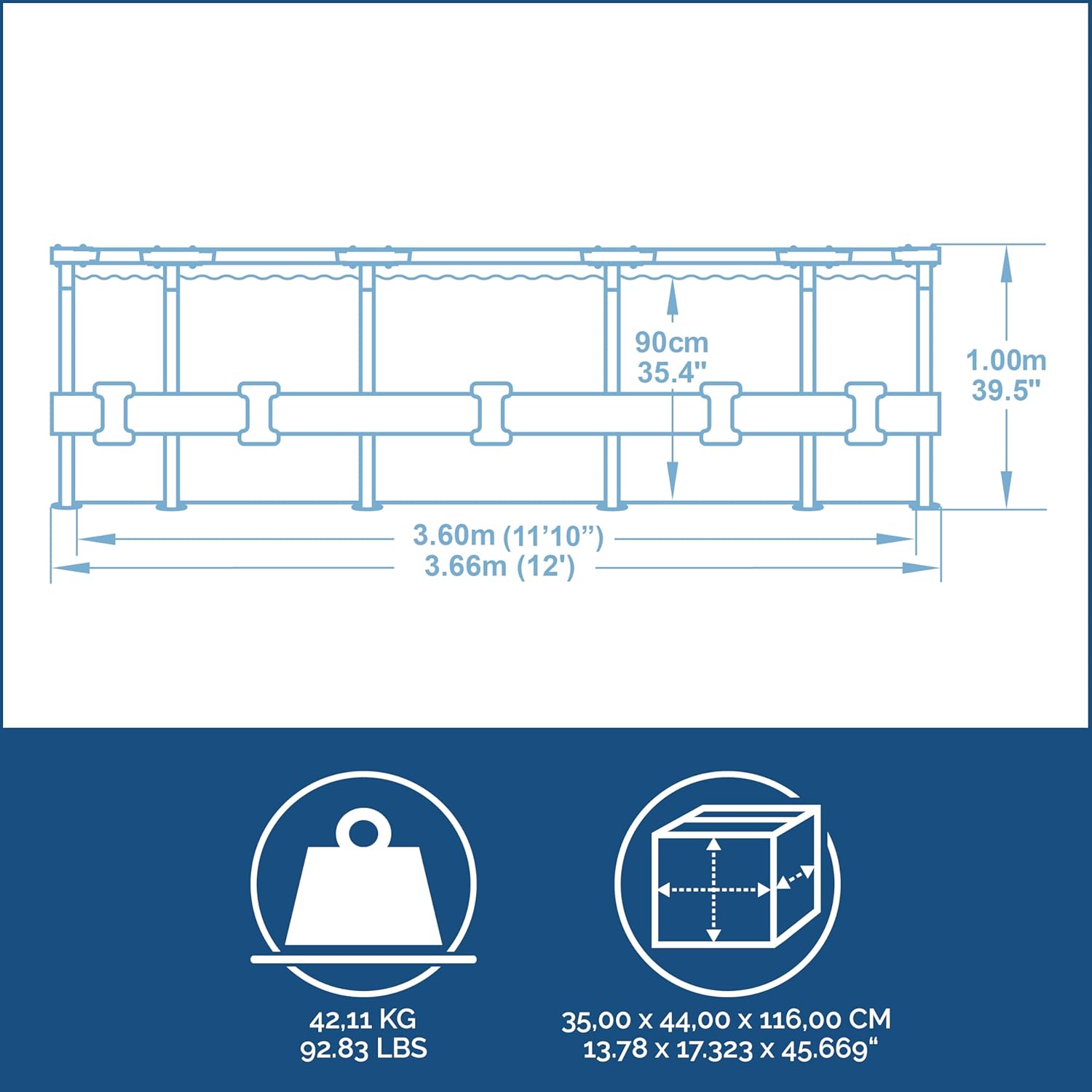 Bestway Basen stelażowy Steel Pro Max 366cm 16w1 (5614X)