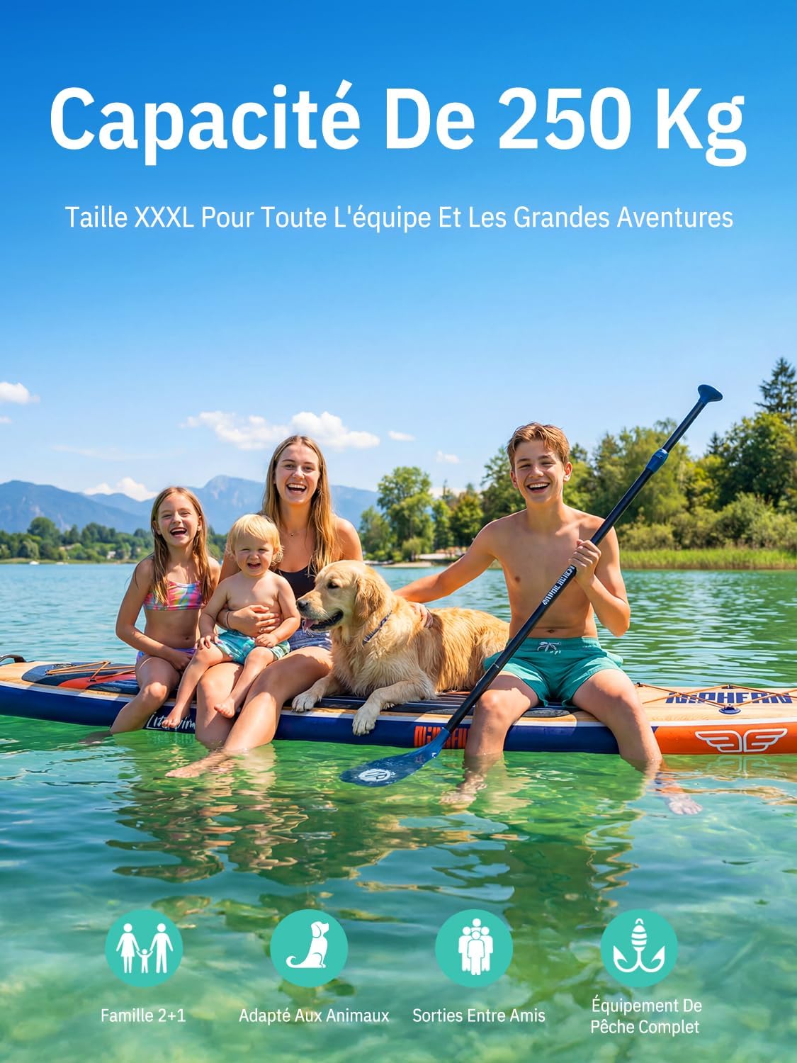 Niphean - Extra Large Paddle - 2+1 pers - gonflable, aileron, housse étanche