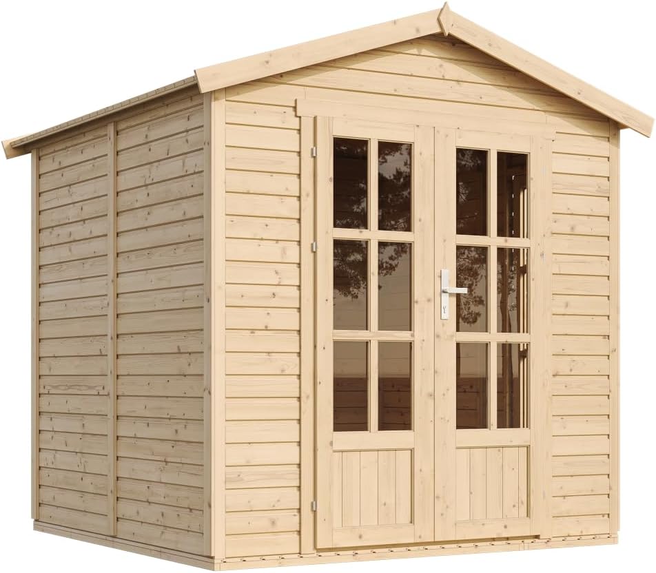 TIMBELA - cabane de jardin bois 233x222x233 cm, plancher, verrou, M351FB