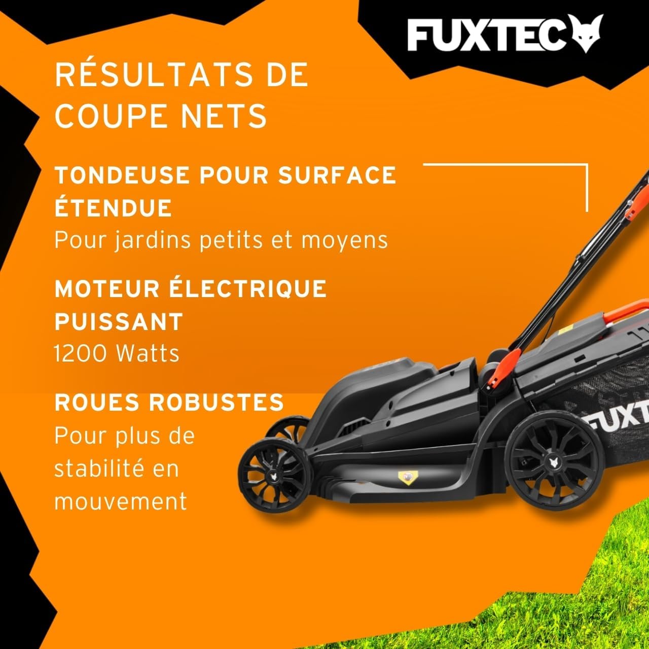 FUXTEC - tondeuse poussée série RME - 43cm, 1200W, bac 45L, FX-RME43