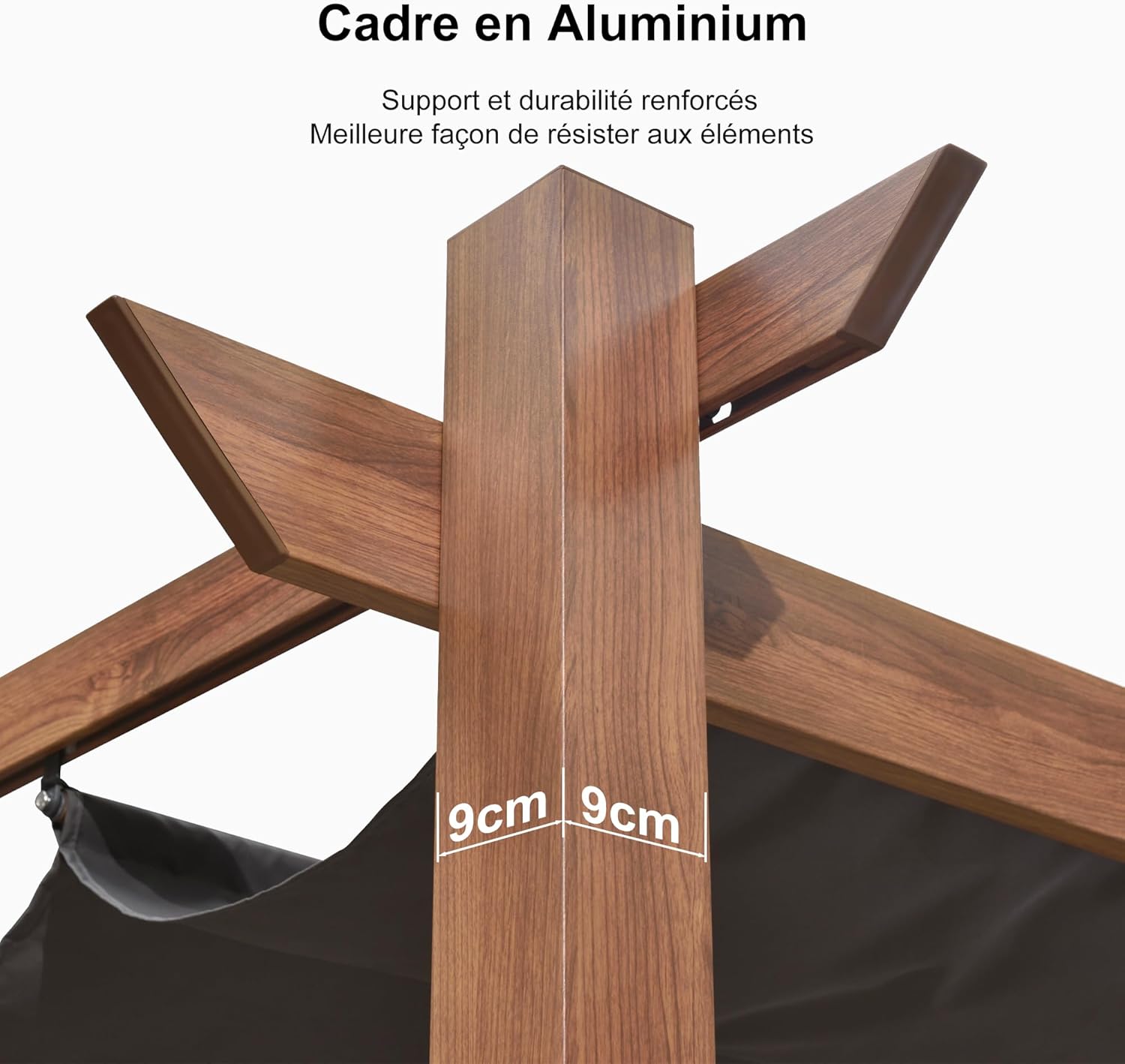 PURPLE LEAF - Pergola aluminium - 4x3m - éclairage intégré, toit rétractable