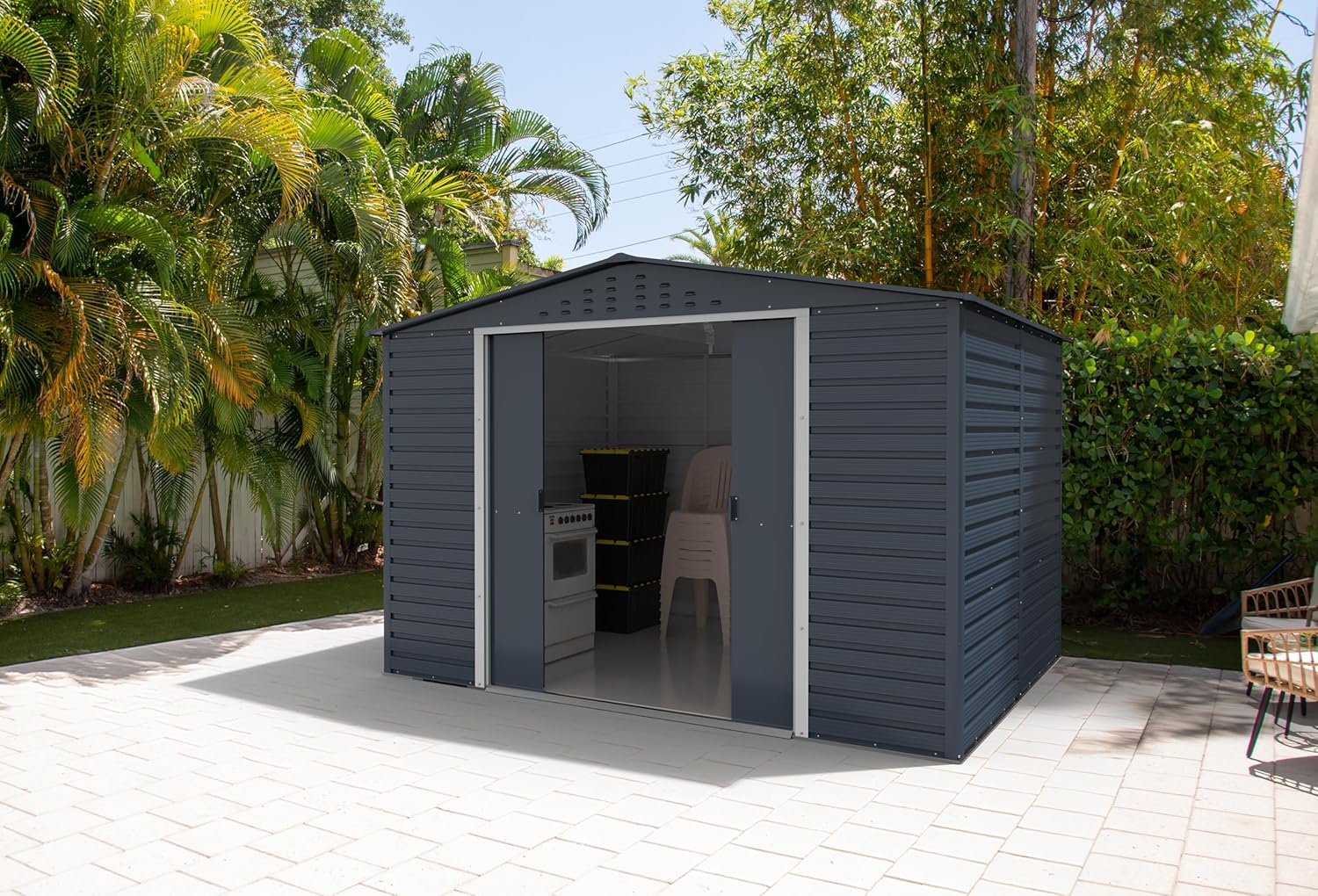 Duramax - Alpine - 10x8 - abri de jardin métal, toit renforcé, 7,82 m²