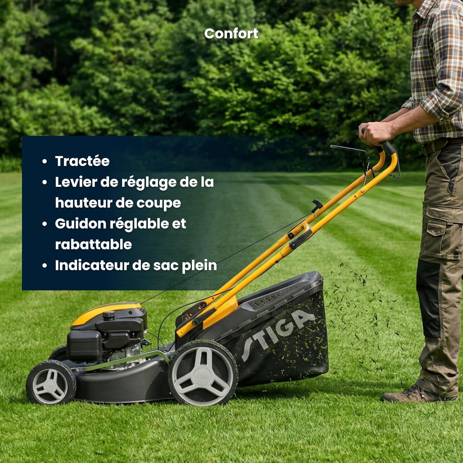 STIGA - Combi 48 S - 46 cm - 139 cm3, bac 60L, mulching inclus