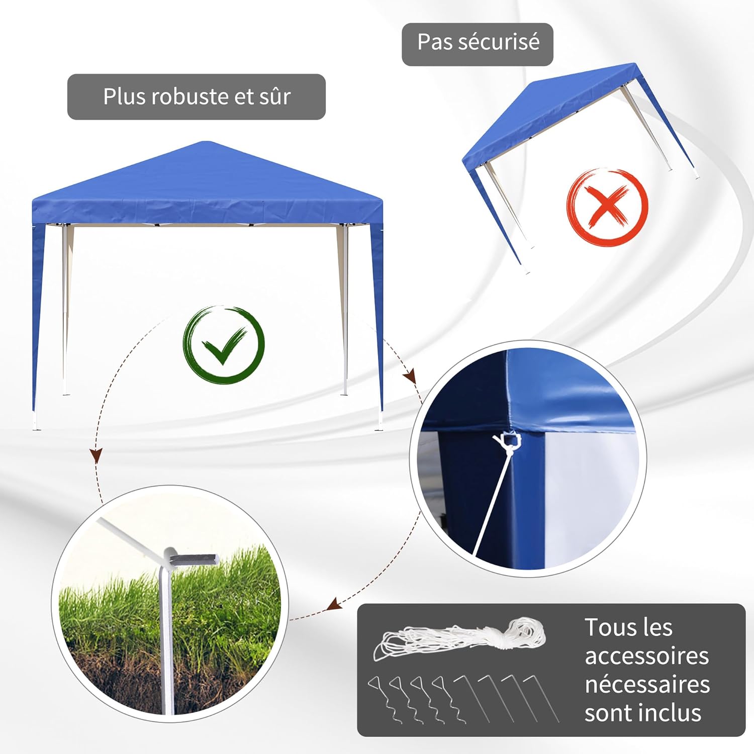 Outsunny - Tonnelle pliante 3x3m - Anti-UV, acier Oxford, sac de transport - TTPU3x3M-2024