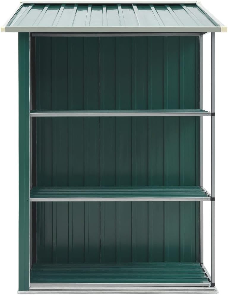 ShGaxin - abri de jardin extérieur avec étagère fer vert - 205x130x183 cm