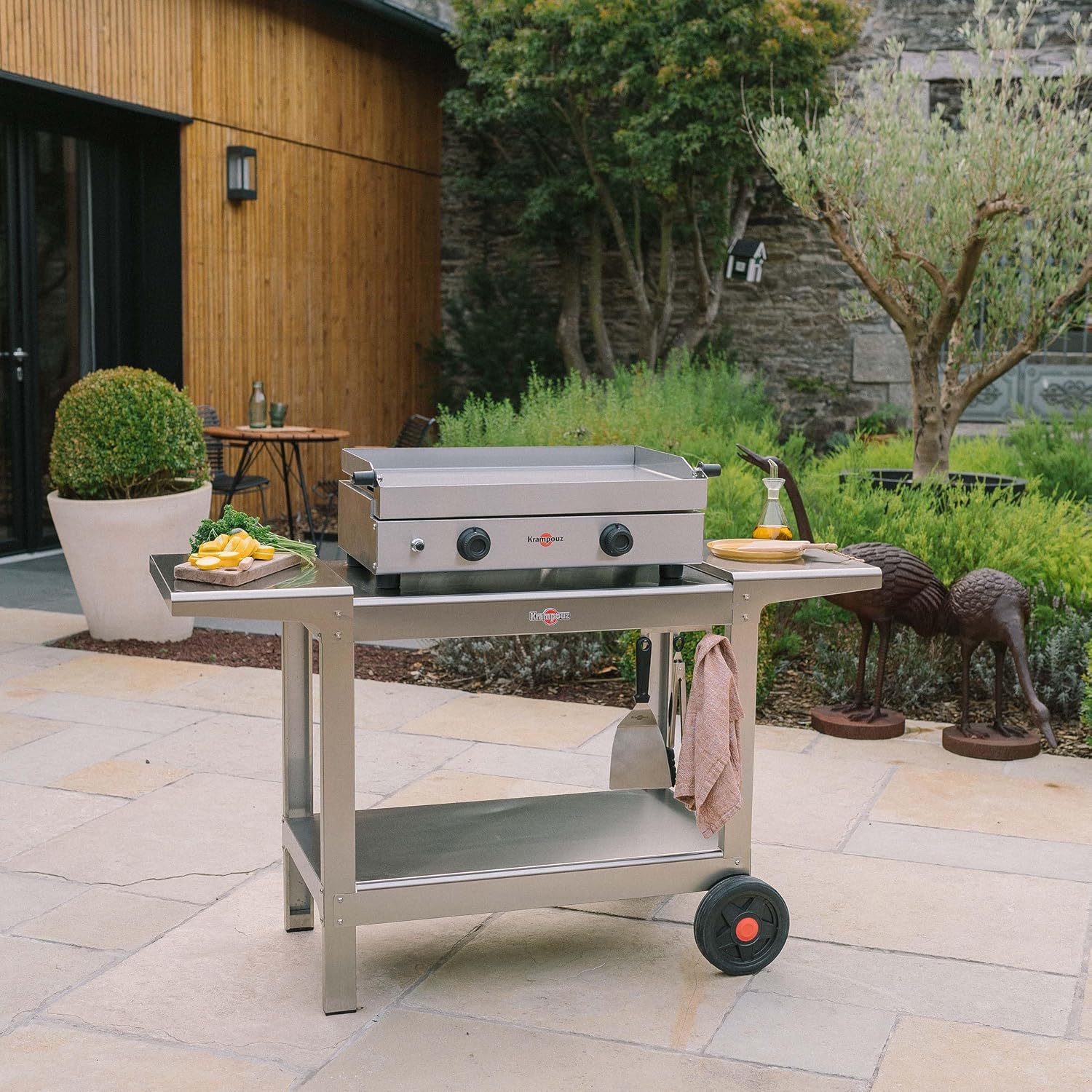 Krampouz - plancha gaz Saveur - inox 64x33 cm - 2 zones, 3400W, PFSV2MA-KR