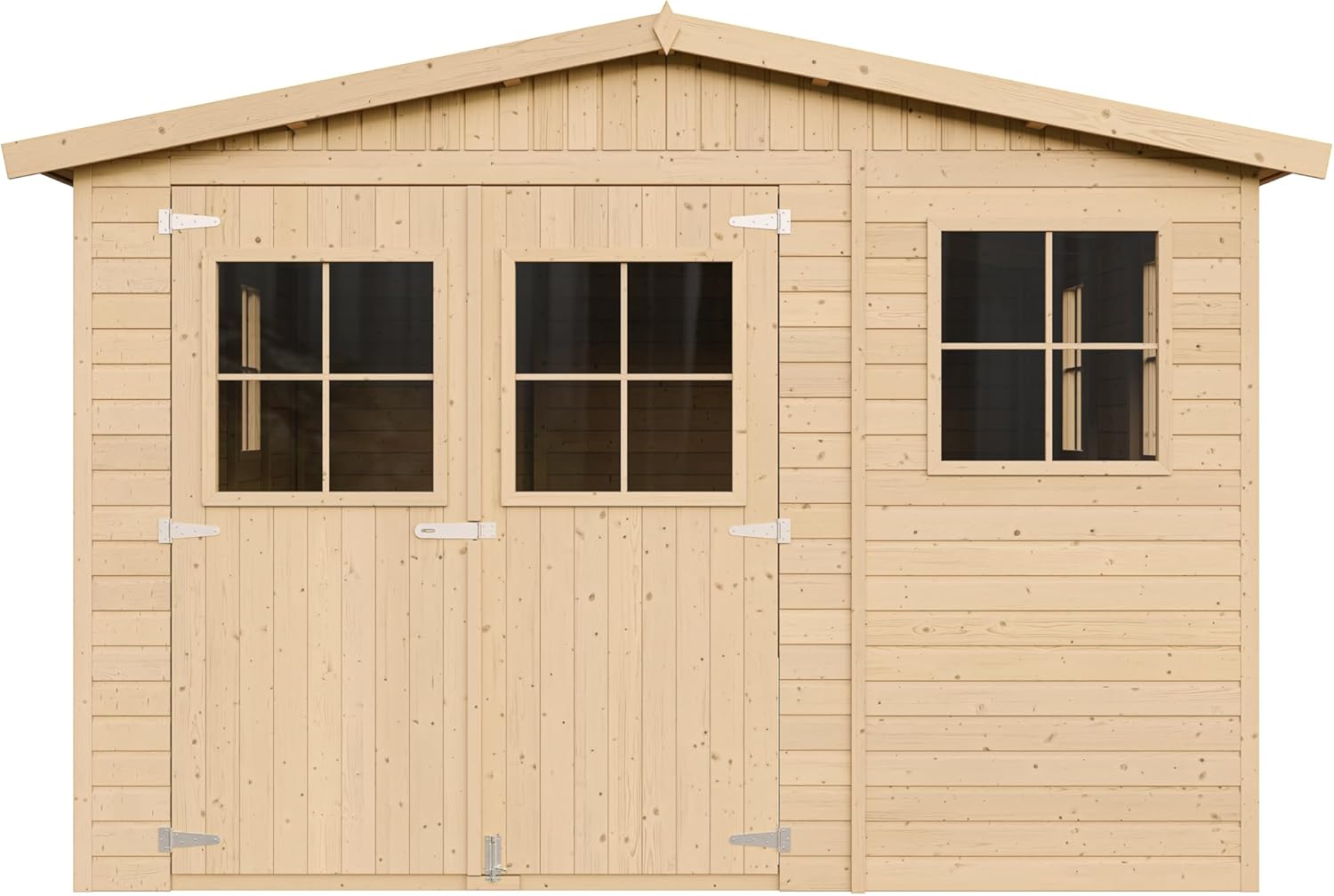 ABRI de Jardin en Bois Exterieur avec Les PLANCHERS IMPRÉGNÉ - Chalet en Pin/épicéa- H226x324x516 cm/15 m²- Construction de Panneaux- Rangement pour vélos, Remise à Outils- TIMBELA M337+M337G