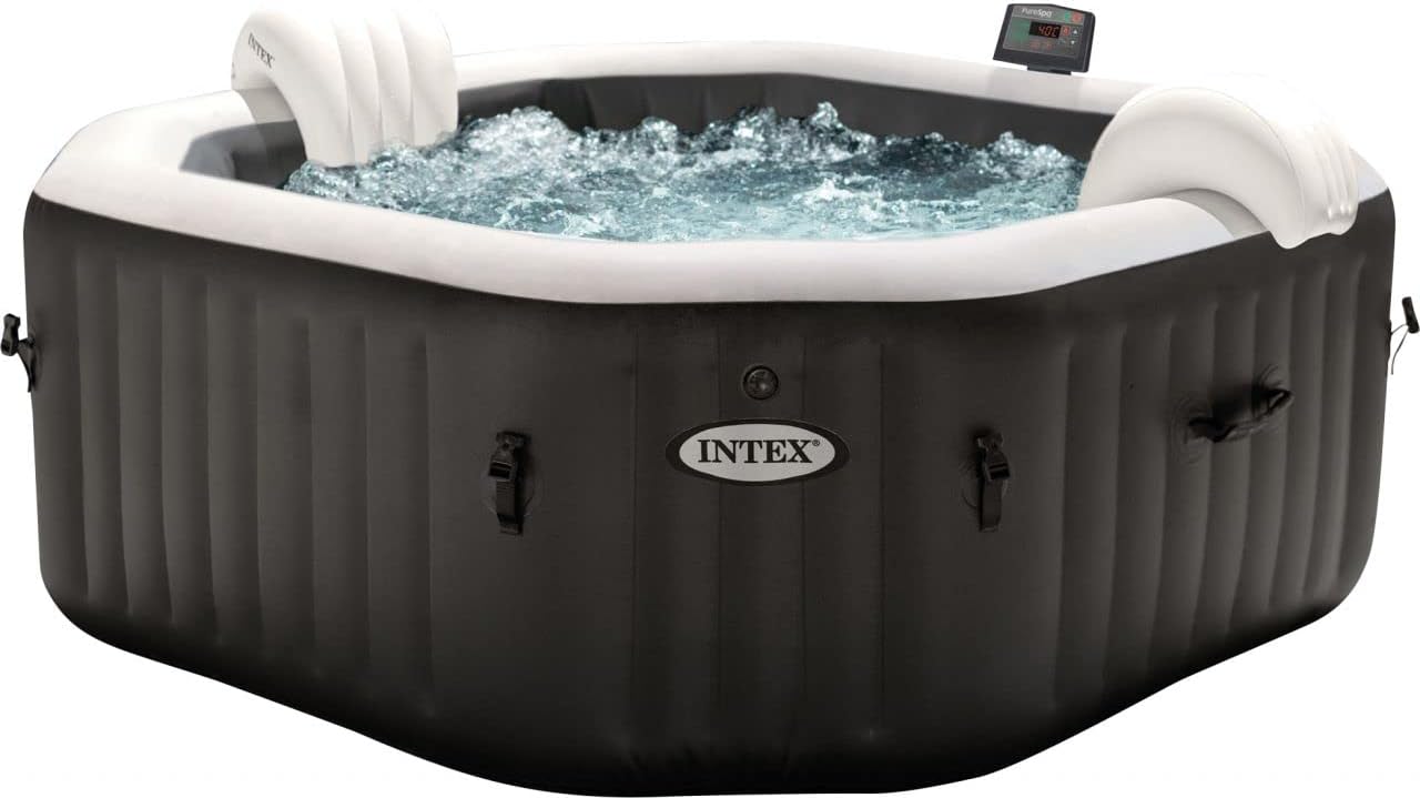 Intex Pure SPA Octagon - 201x71 cm - 4 pers, eau salée, 795 l, noir - 28458