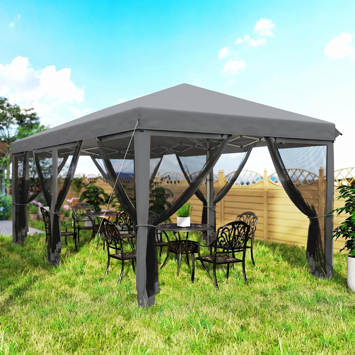 Outsunny - Barnum pliant Pop-up - 6x3 m - anti-UV, moustiquaires, sac