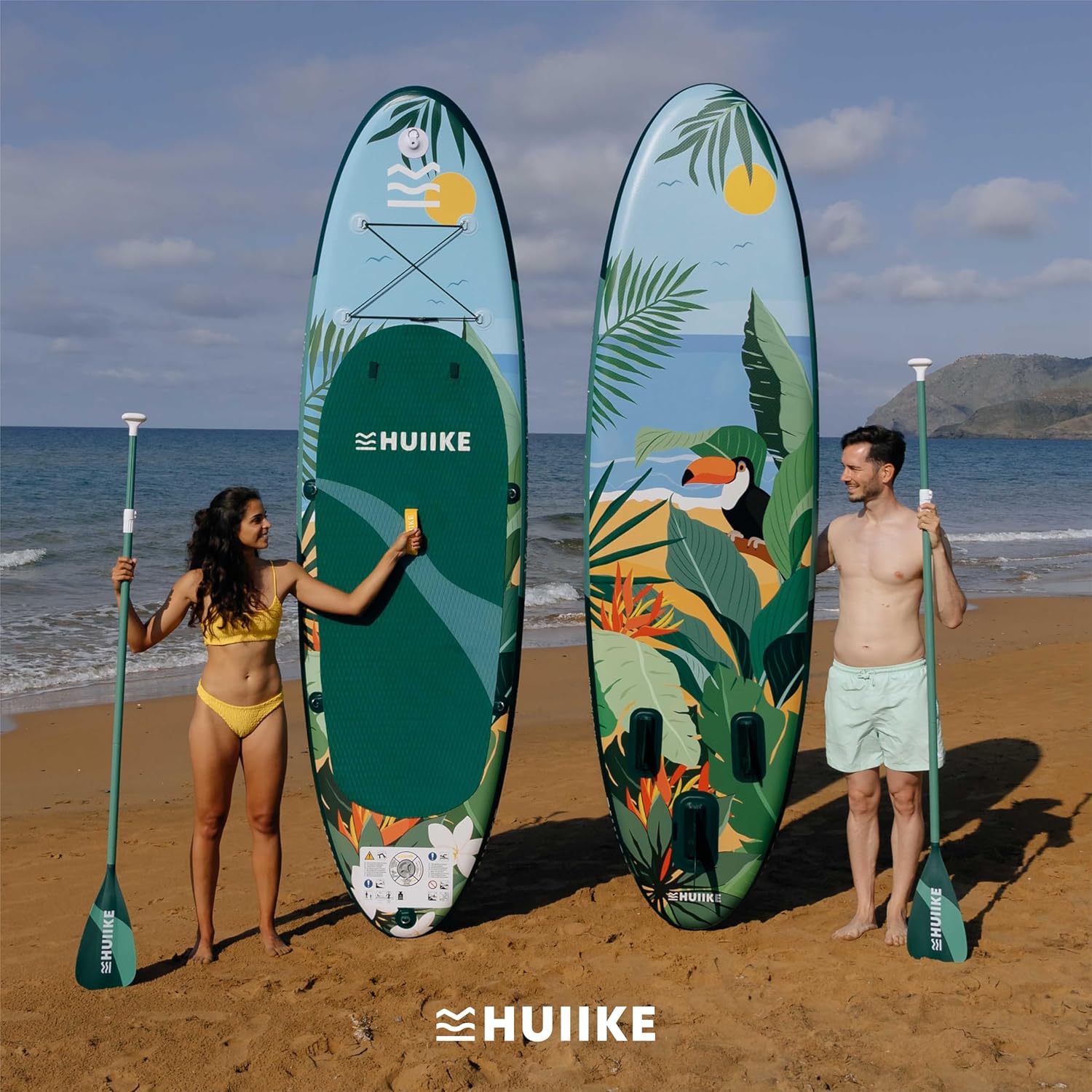 HUIIKE - Paddle gonflable adulte série stable - 305x84x15 cm - Accessoires inclus, supporte 130 kg