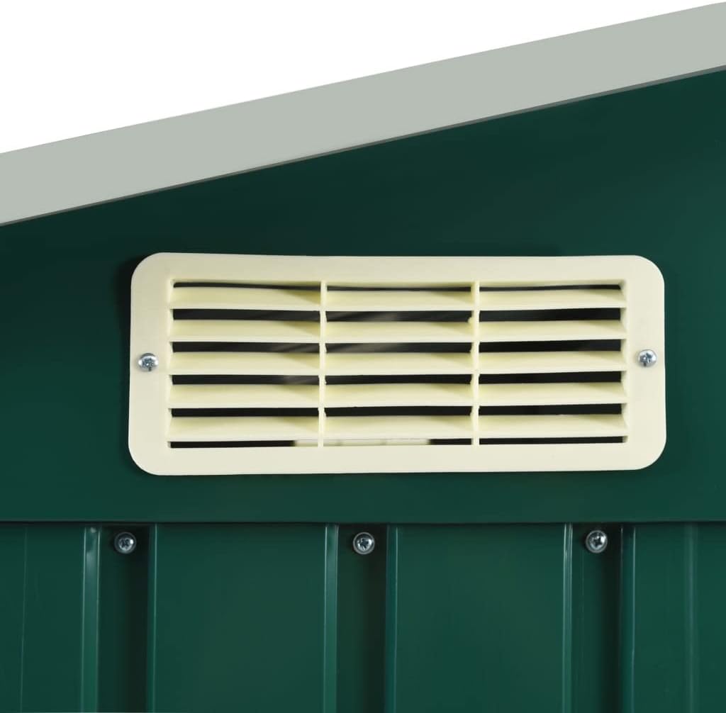 LAPOOH - Abri de Jardin avec étagère, 205x130x183 cm, fer, vert