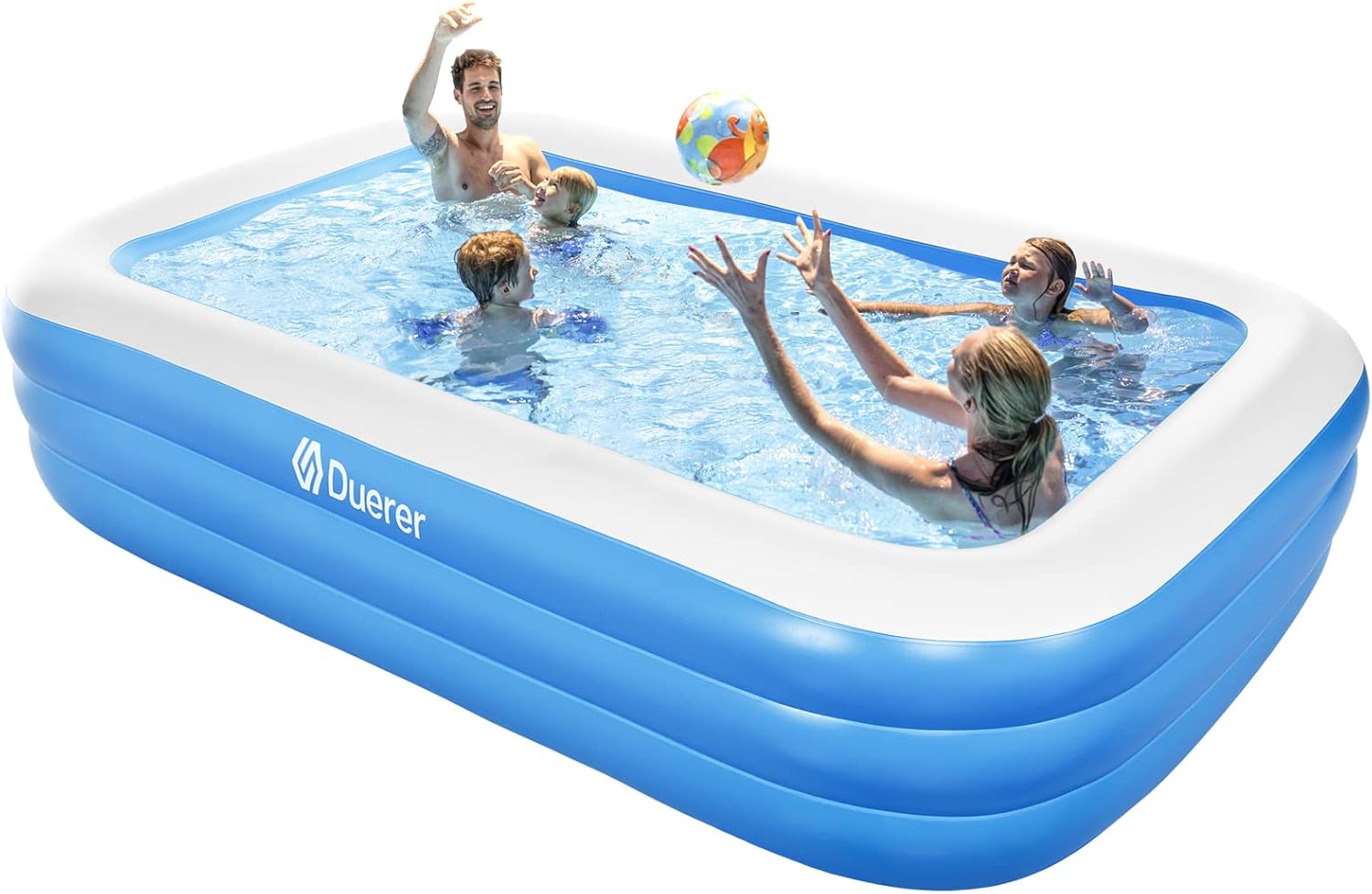 Duerer - piscine gonflable rectangulaire - 241x142x56cm - familiale, jardin, extérieur, balcon