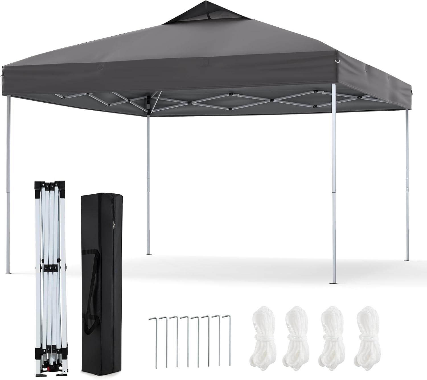 GOPLUS - Tonnelle Pliante Jardin 3x3m, toit ventilé, sac de transport, hauteur réglable