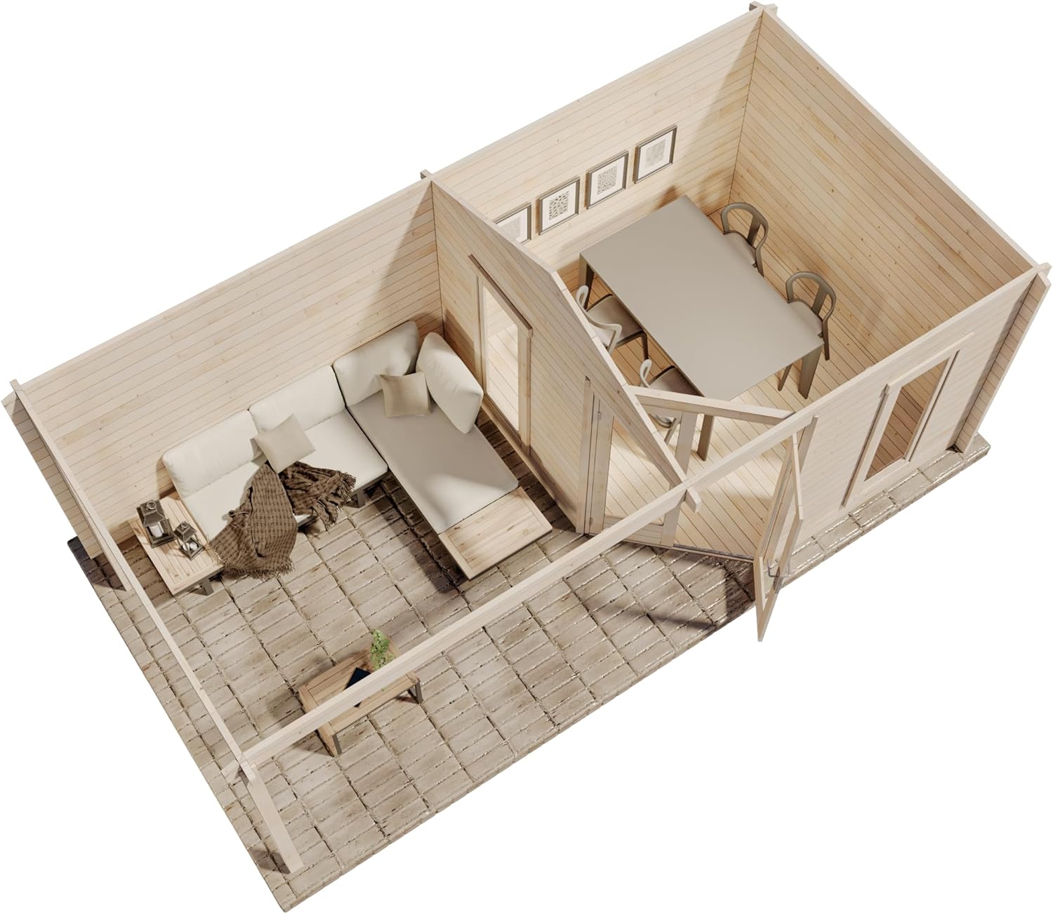 Alpholz - Liwa pentagonal - bois massif - abri jardin loisirs, toit croupe