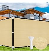 Duerer Brise Vue occultant Sable pour Jardin Cloture 1.5m x 10m, 142g/m² HDPE Tissu 90% Occultant...