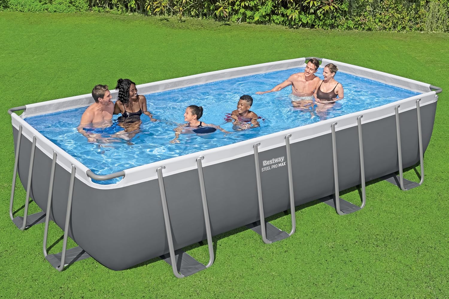 Bestway Steel Pro Max Kit Piscine Hors Sol - 549 cm x 274 cm x 122 cm - Gris foncé