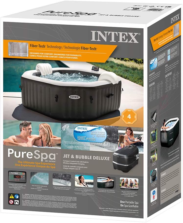 Intex - Pure Spa Carbone 4 places - spa gonflable - 201x71cm - 28458EX